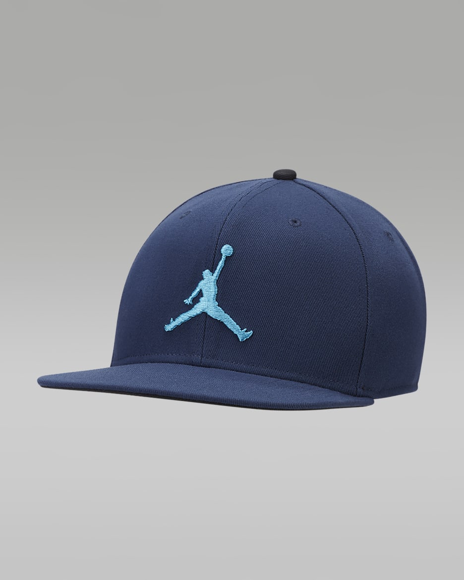 Jordan Pro Jumpman Snapback Hat - Midnight Navy/Black/Black/Blue Lightning