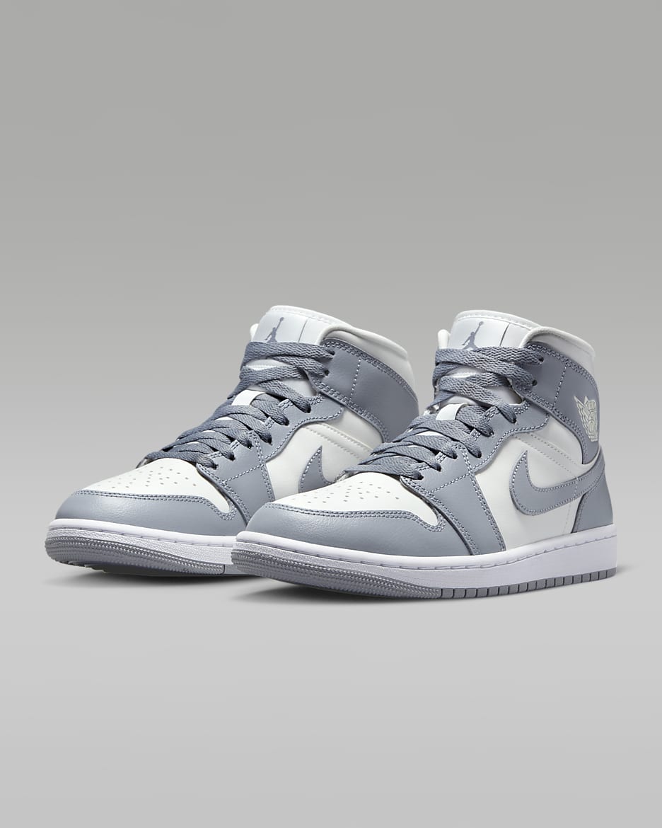 Air Jordan 1 Mid Women's Shoes - Sail/White/Stealth