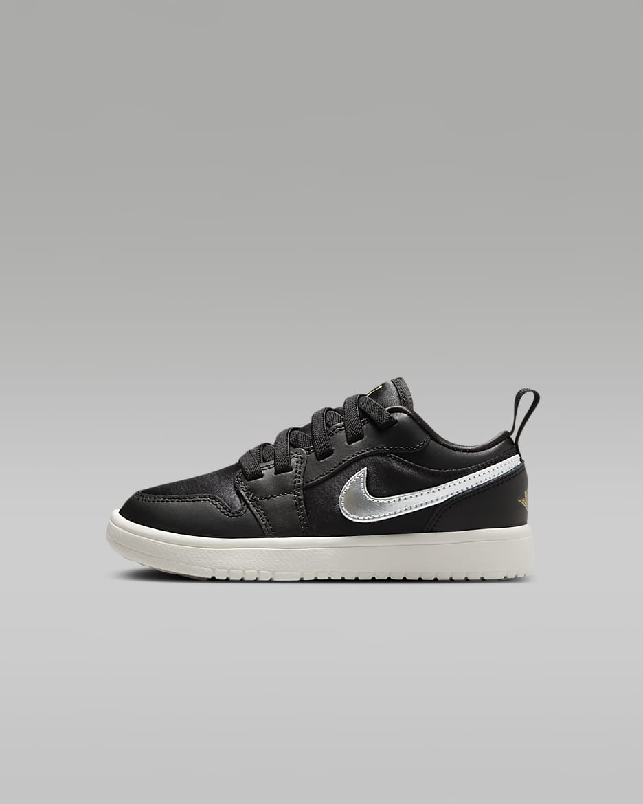 Jordan 1 Low Alt SE Younger Kids' Shoes - Black/Sail/Metallic Gold/Metallic Silver