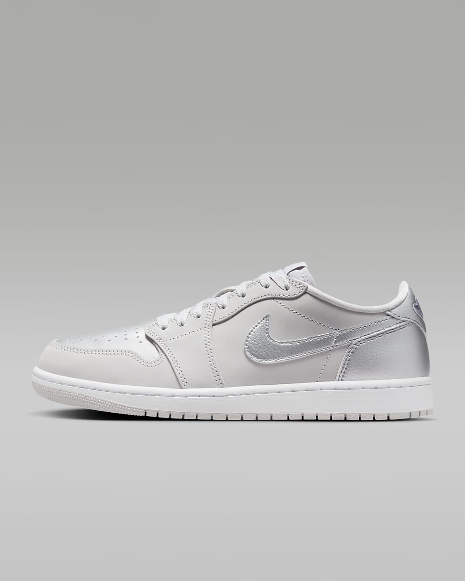 Air Jordan 1 Low OG "Silver" Shoes - Neutral Grey/White/Metallic Silver