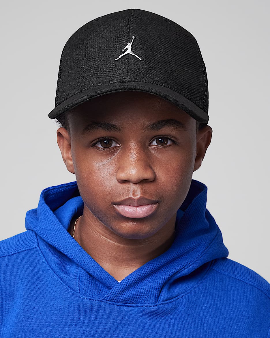 Jordan Big Kids' Metal Jumpman Trucker Hat - Black