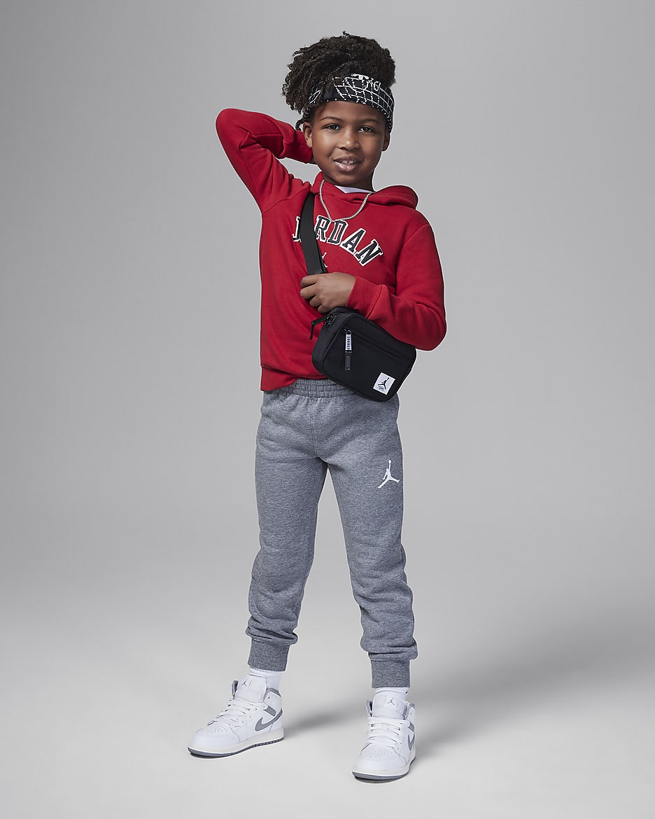 Conjunto de sudadera con gorro de 2 piezas para niños talla pequeña Jordan - Carbono jaspeado
