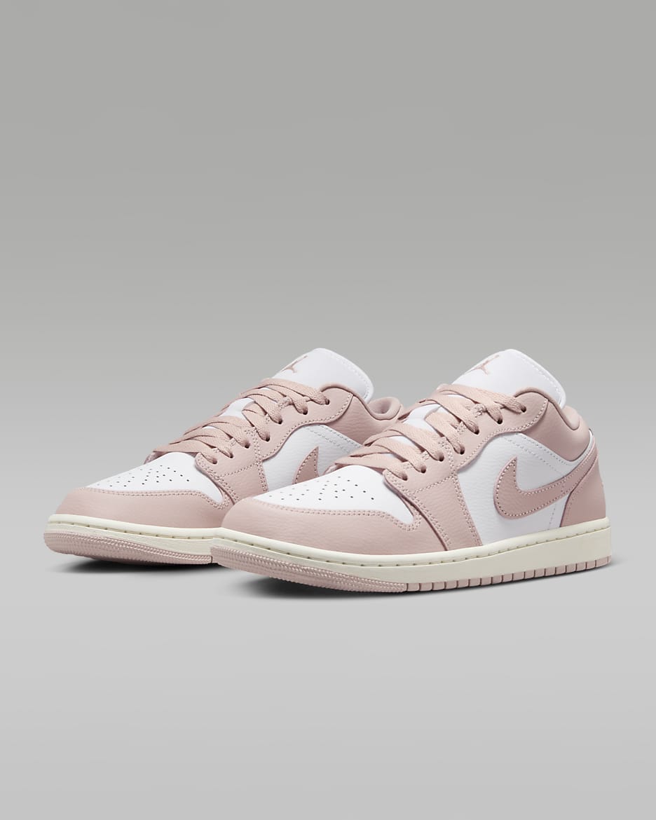 Air Jordan 1 Low Shoes - White/Sail/Pink Oxford