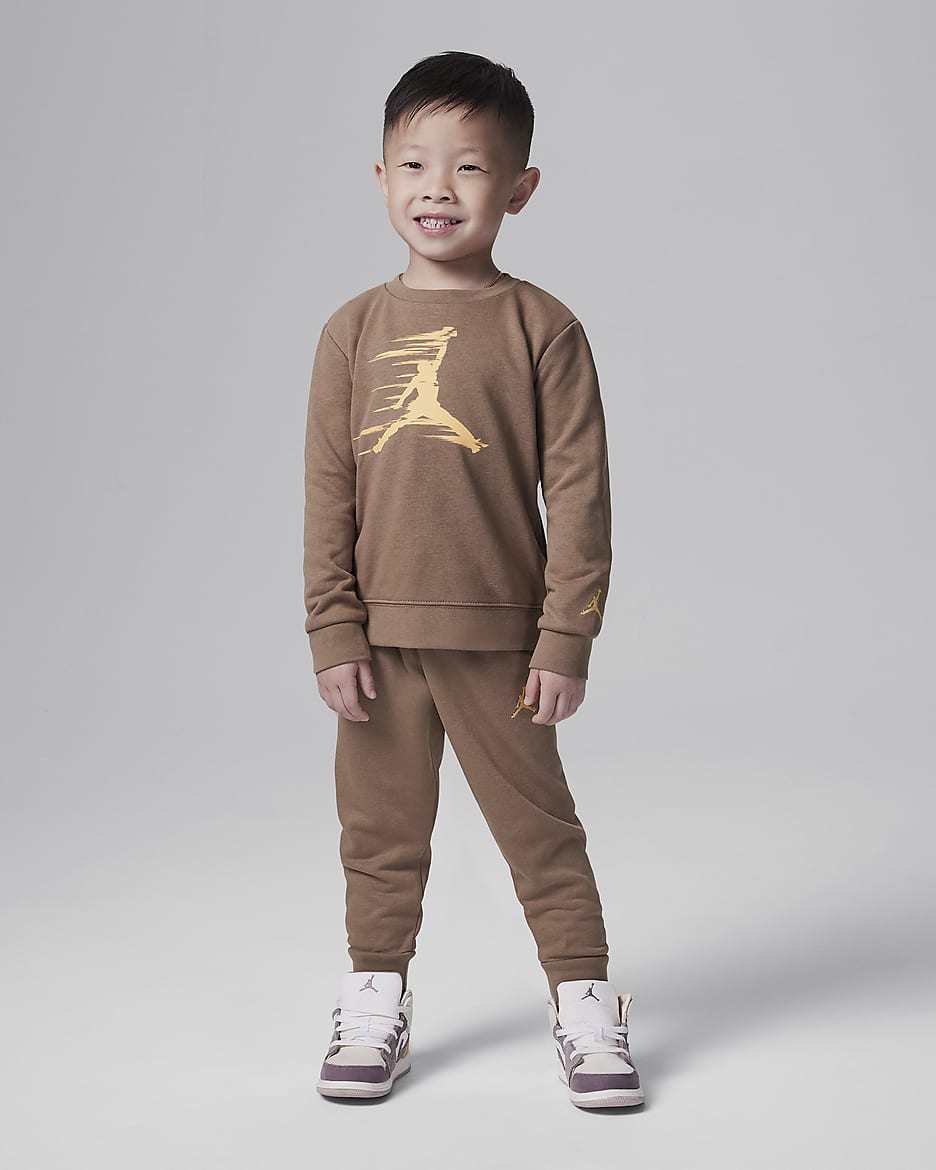 ジョーダン MJ フライト MVP ベビー ツーピース フレンチ テリー クルー セットアップ - アーキオブラウン
