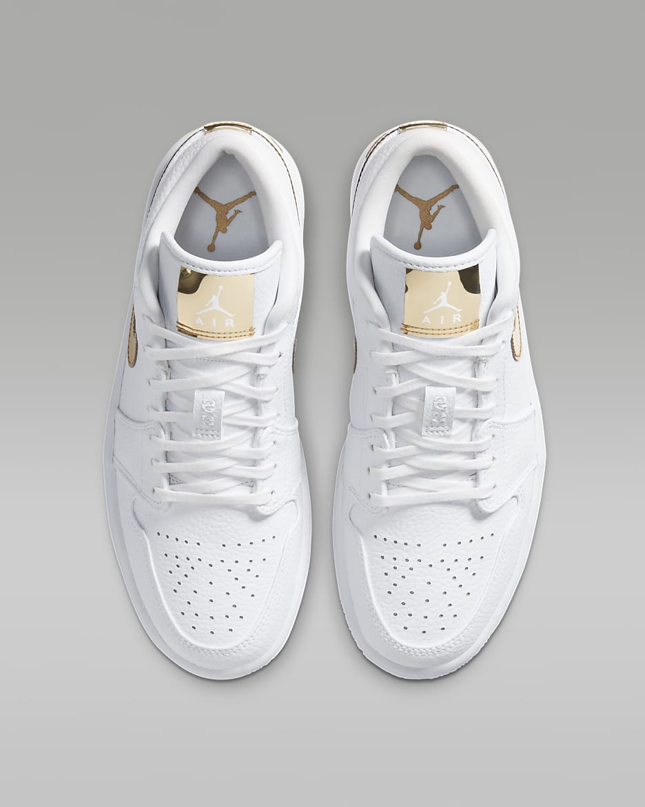 Air Jordan 1 Low SE Women's Shoes - White/White/Metallic Gold