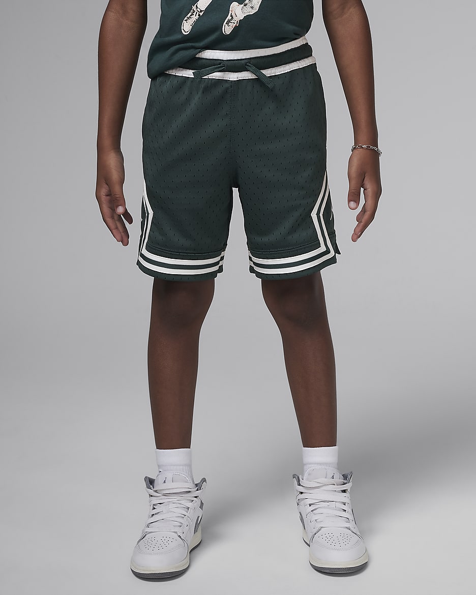 Shorts Diamond para niños talla pequeña Jordan Dri-FIT Sport - Verde oxidado