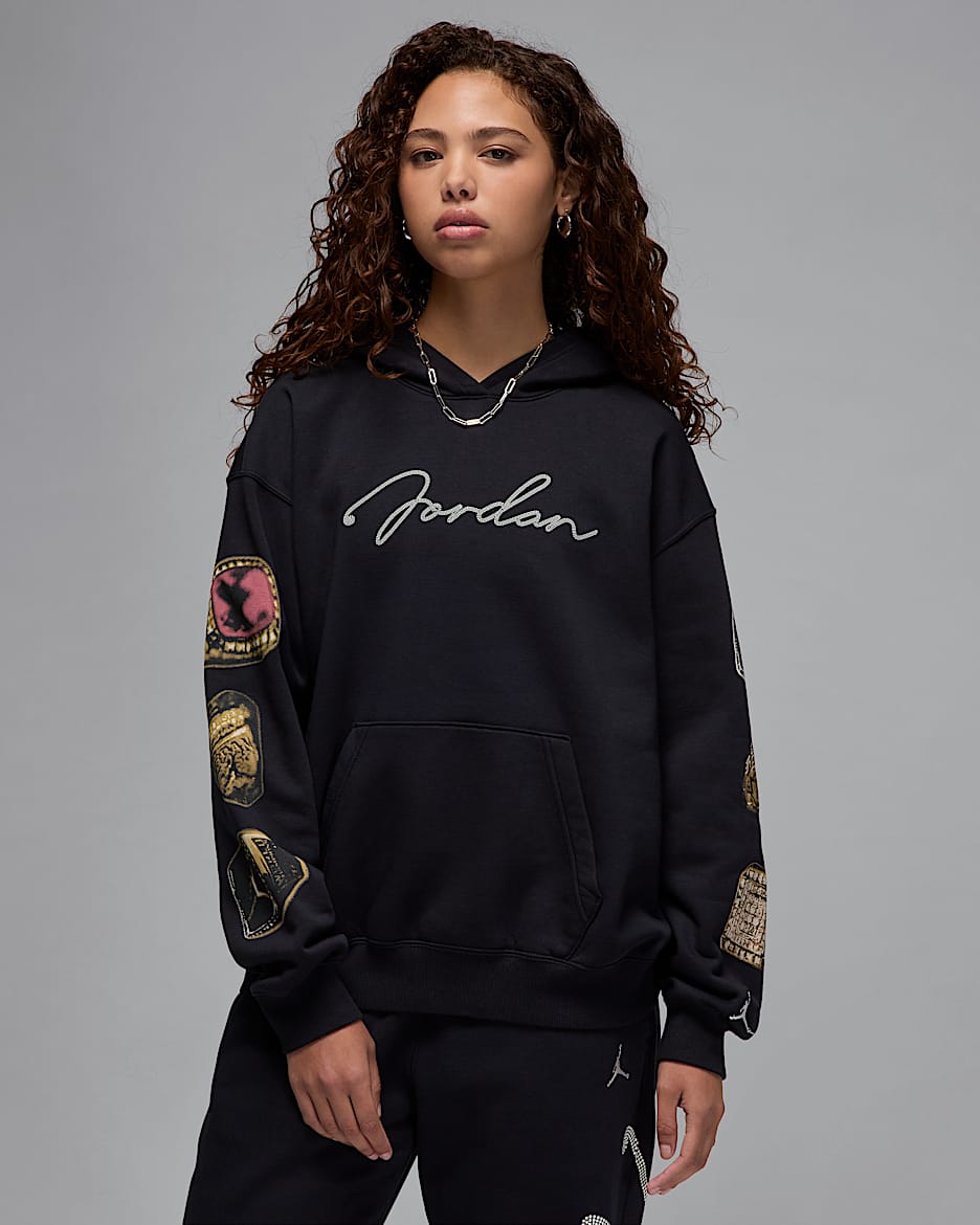 Sudadera con gorro sin cierre para mujer Jordan Brooklyn Fleece - Negro/Vela