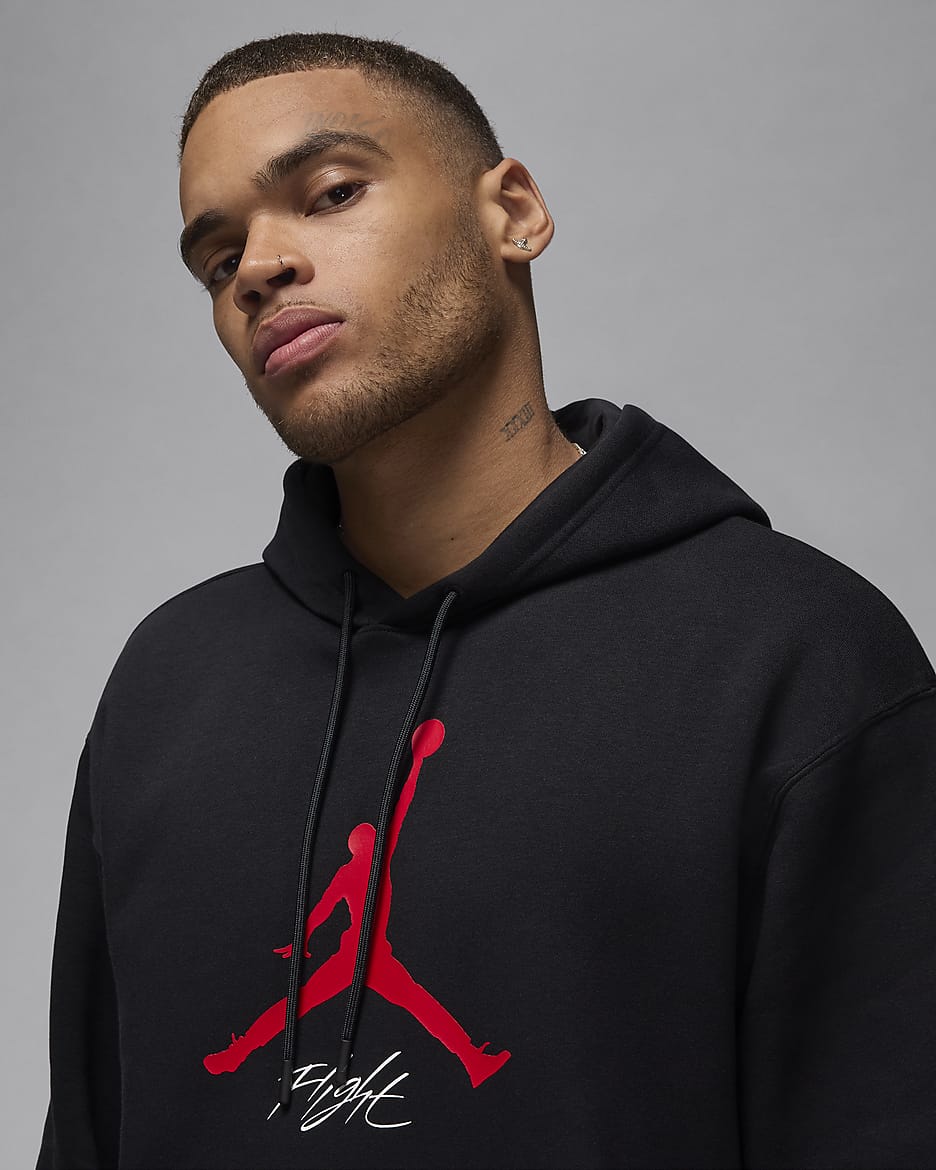 Jordan Essentials Men's Fleece Hoodie - Black/Gym Red/Gym Red