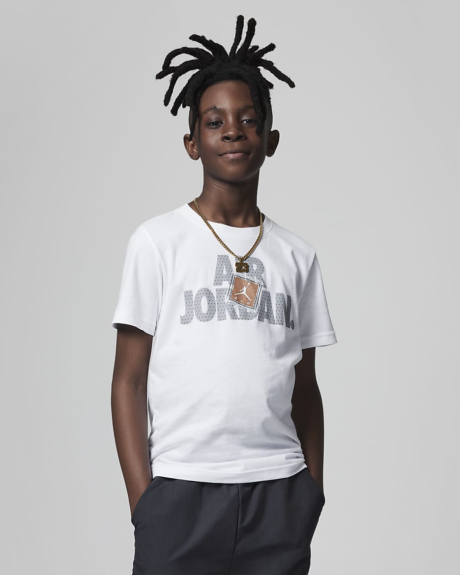 Playera para niños talla grande Jordan AJ3 Clear View Tee - Blanco