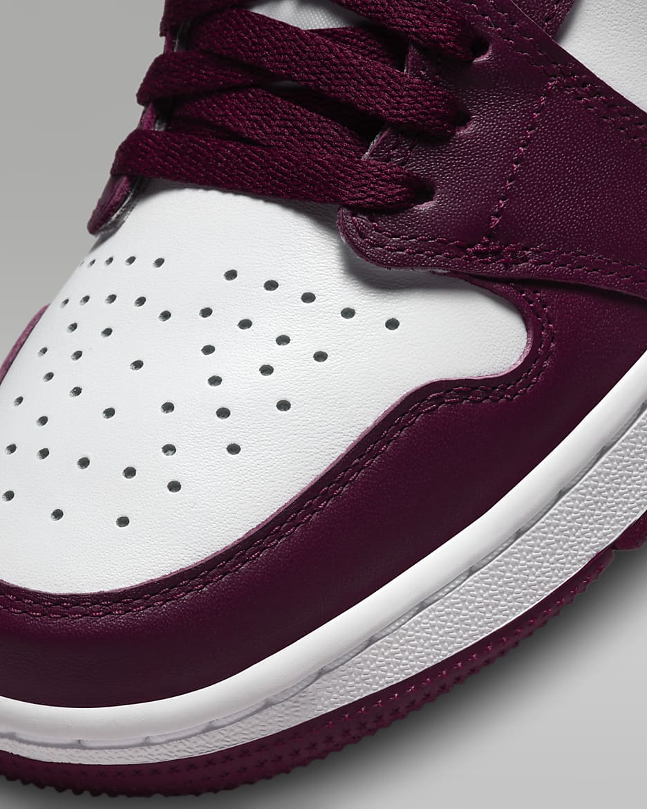 Air Jordan I High G Men's Golf Shoes - White/Bordeaux/Metallic Silver