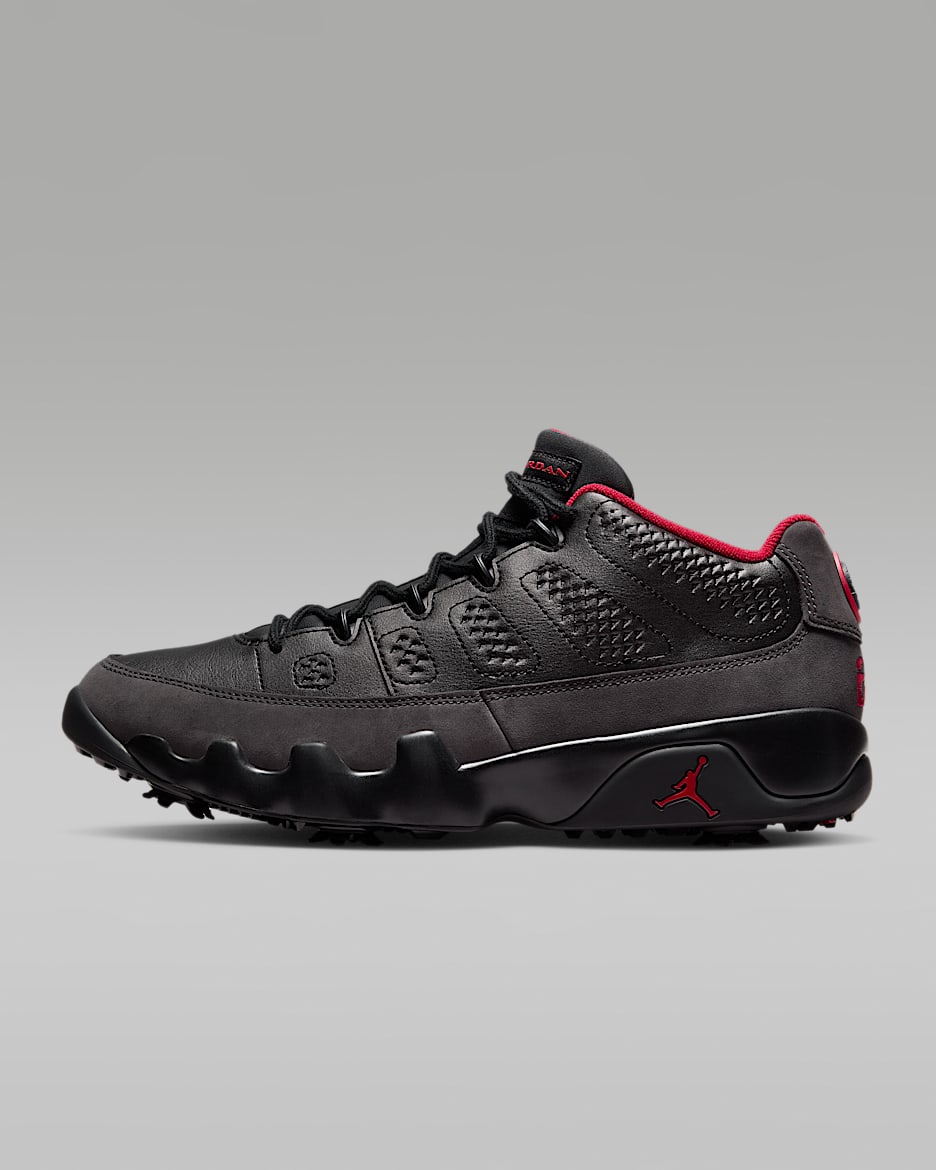 Air Jordan 9 G Golf Shoes - Black/True Red/Dark Charcoal