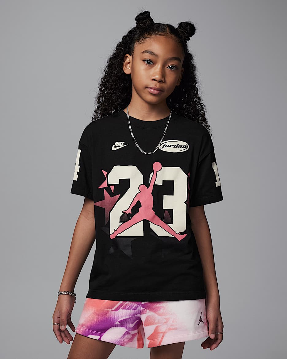 Playera 23 Jumpman para niños talla grande Jordan - Sombrío apagado