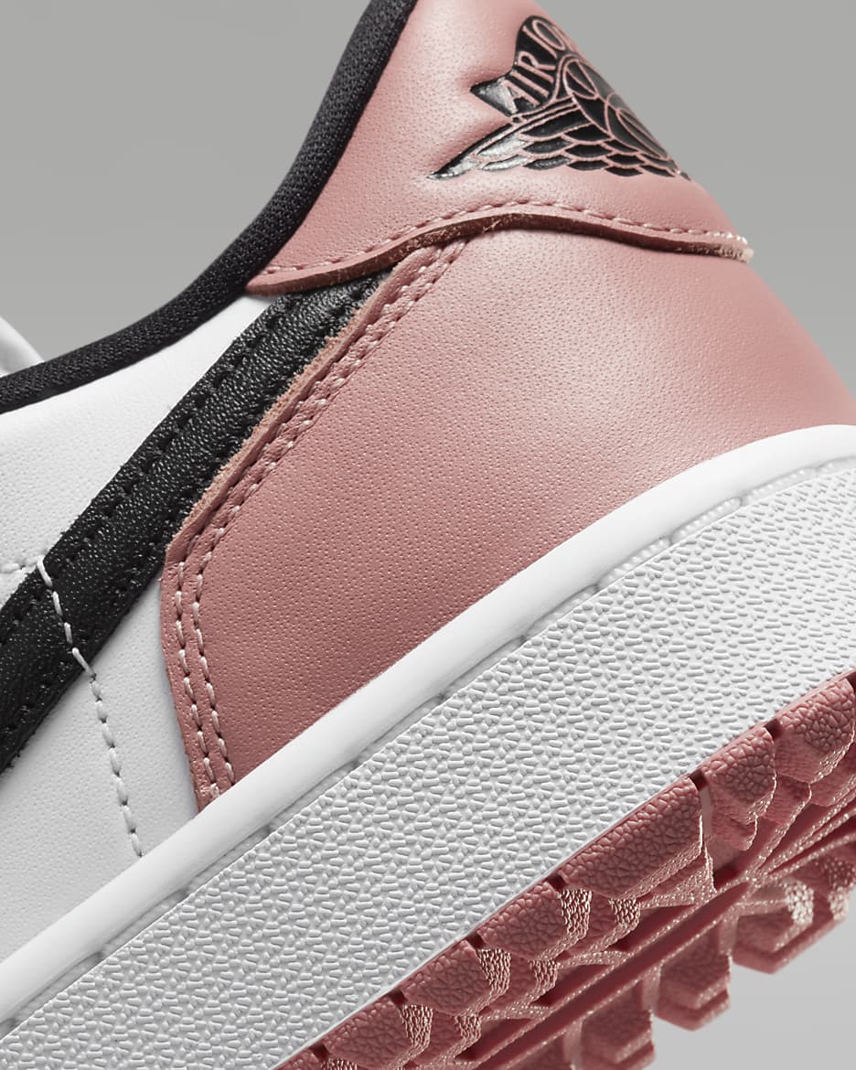 Air Jordan 1 Low G Golf Shoes - White/Rust Pink/Black