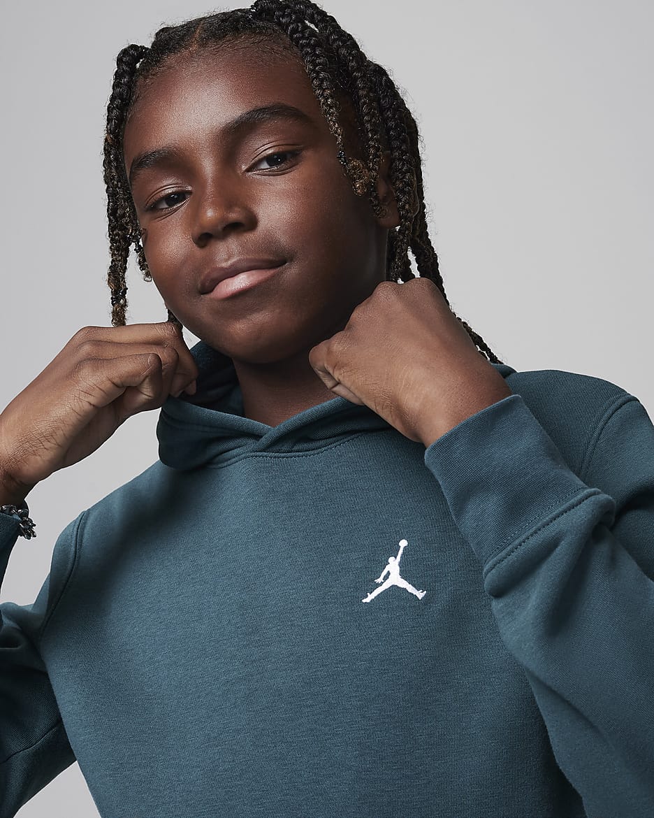 Jordan MJ Brooklyn Older Kids' Fleece Pullover Hoodie - Oxidised Green