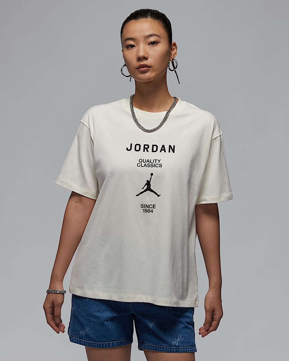 Jordan Women's Girlfriend T-Shirt - Sail/Black