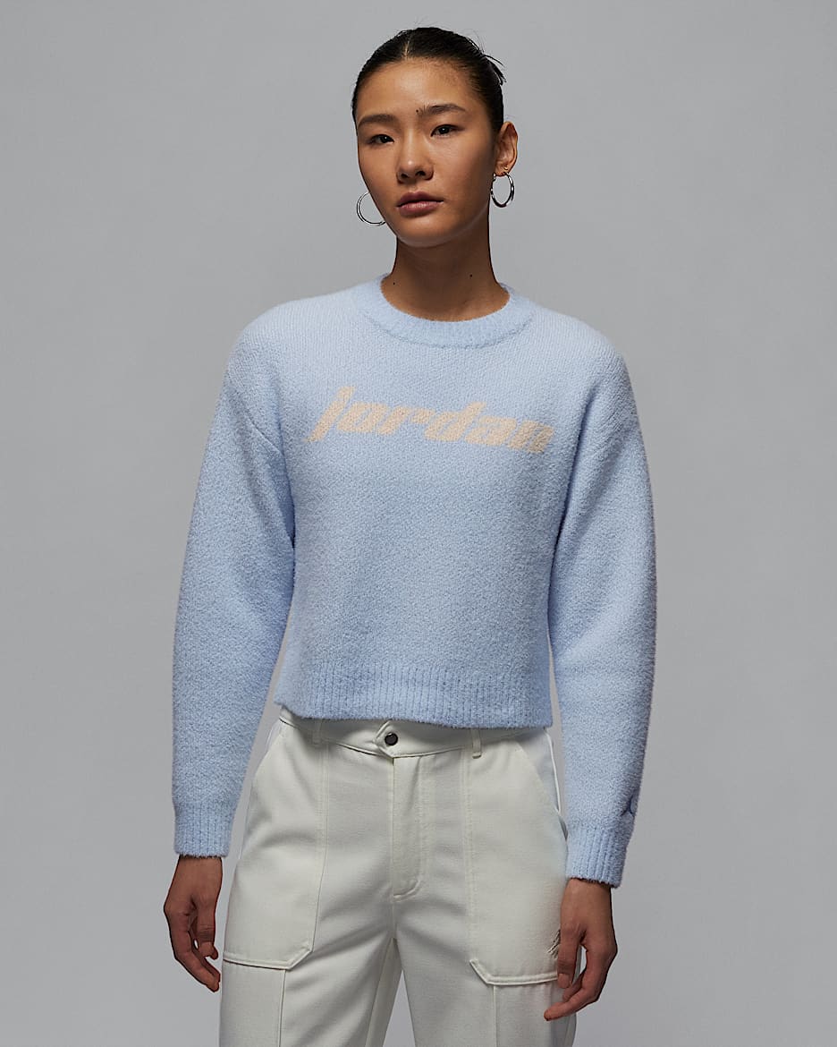 Jordan Women's Sweater - Hydrogen Blue/Guava Ice
