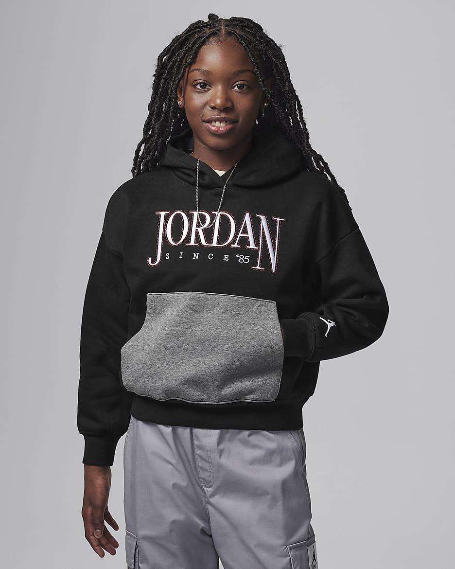 Jordan Fundamentals Older Kids' Pullover Hoodie - Black