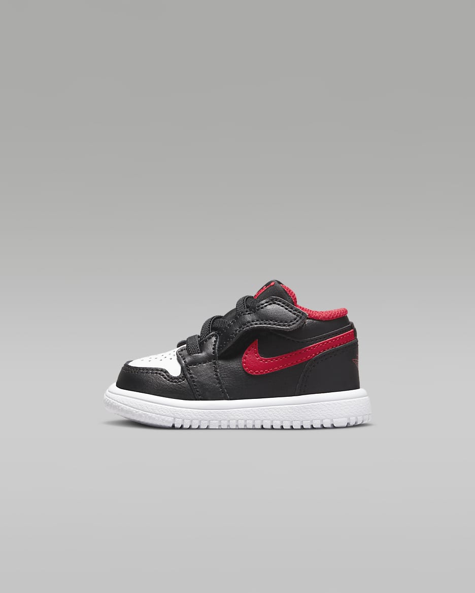 Jordan 1 Low Alt Baby & Toddler Shoes - Black/White/Fire Red