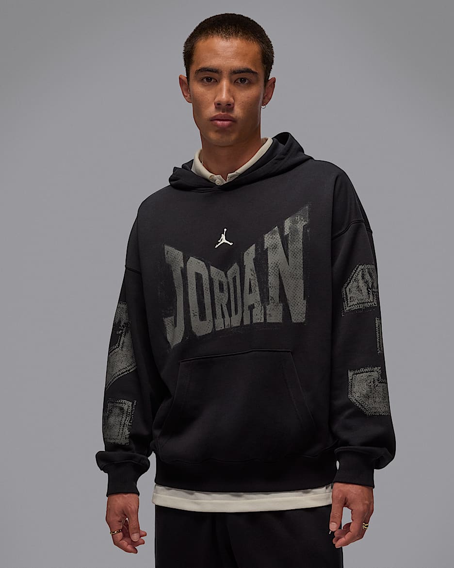 Jordan Brooklyn universiteitshoodie voor heren - Zwart/Sail