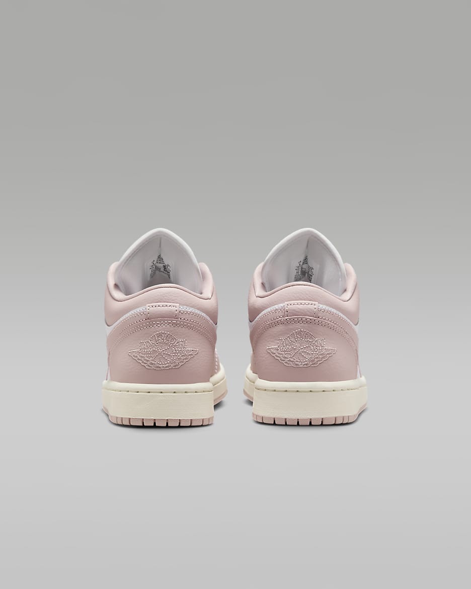 Air Jordan 1 Low Shoes - White/Sail/Pink Oxford