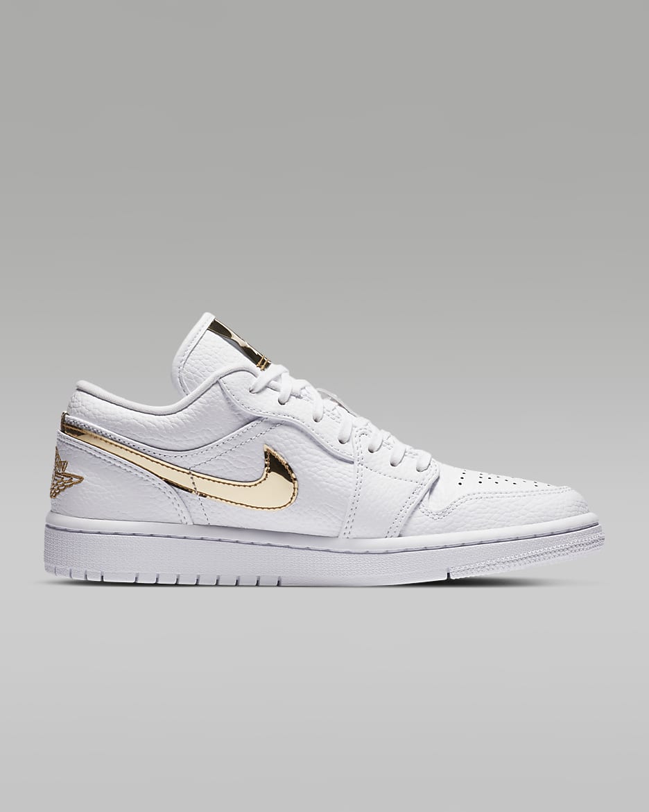 Air Jordan 1 Low SE Sabatilles - Blanc/Blanc/Or metal·litzat