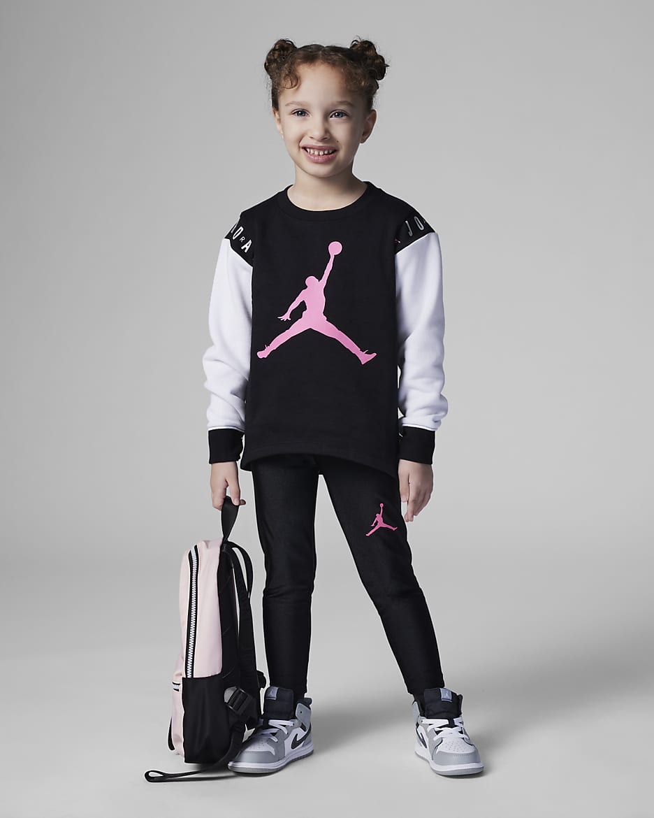 Σετ Jordan Holiday Shine Leggings Set για μικρά παιδιά - Μαύρο
