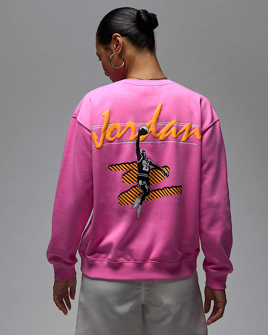 Jordan Brooklyn Fleece Women's Crew-Neck Sweatshirt - Playful Pink/White