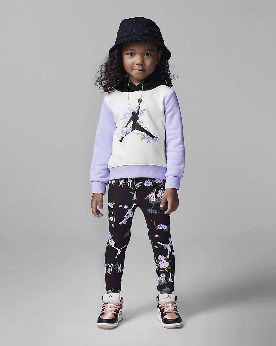 Jordan Air Garden Pullover Hoodie and Leggings Set Toddler Set - Black