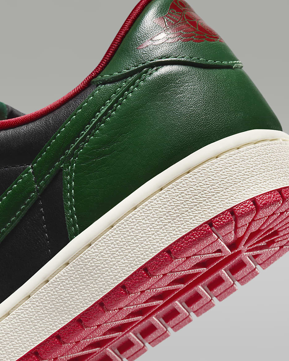 Air Jordan 1 Low OG "Black/Gorge Green" Women's Shoes - Black/Varsity Red/Sail/Gorge Green