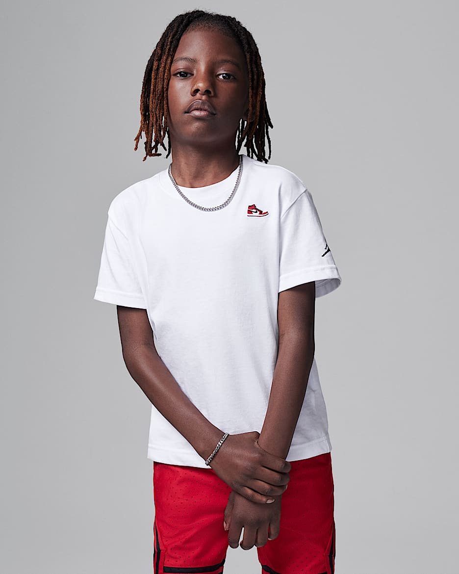 Air Jordan 1 Little Kids' Patch T-Shirt - White