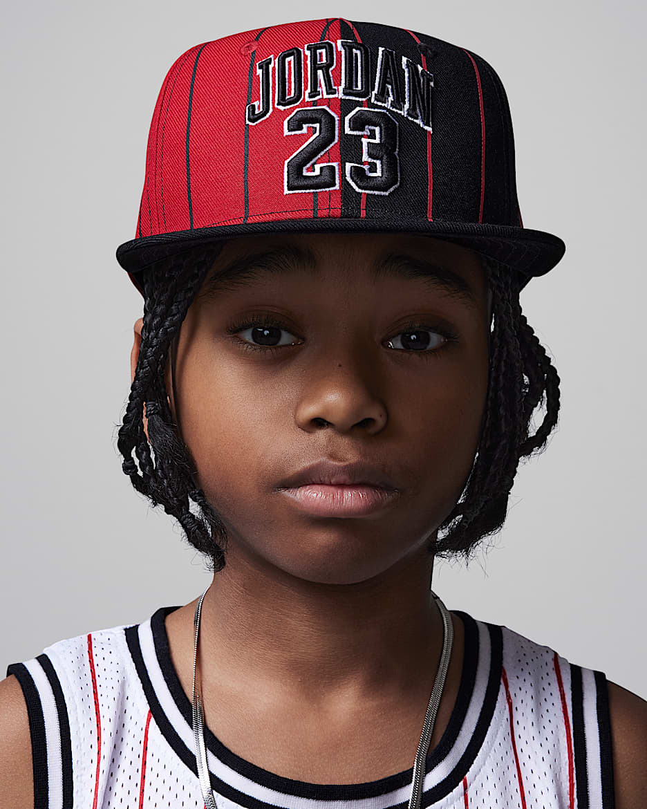 Jordan Older Kids' Jersey Flat-Brim Cap - Gym Red/Black