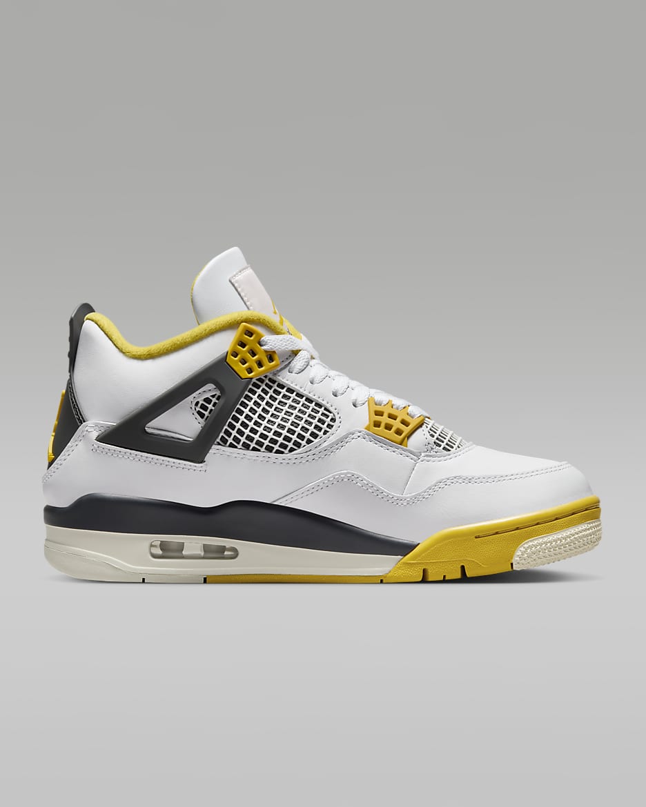 Air Jordan 4 Retro Women's Shoes - White/Vivid Sulphur/Anthracite/Coconut Milk