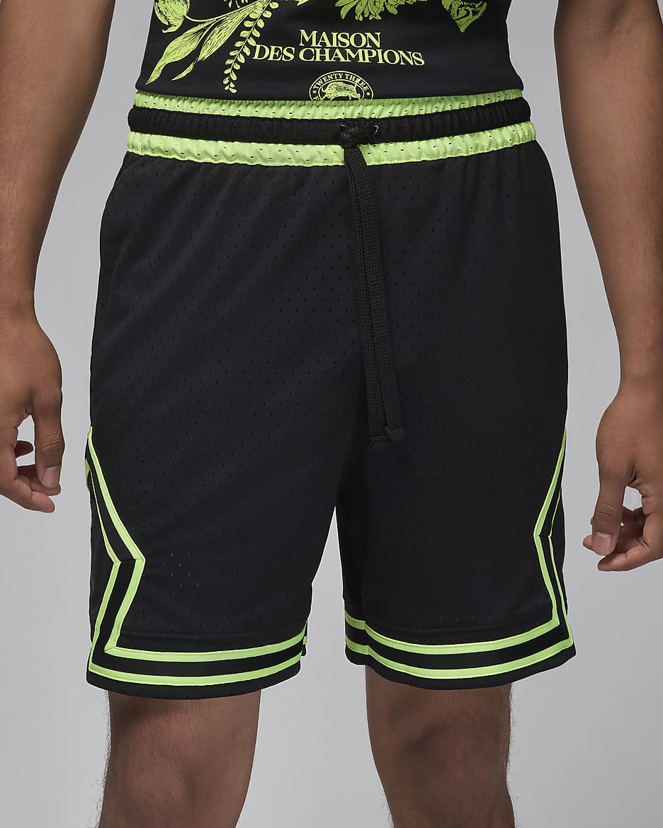 Jordan Dri-FIT Sport Diamond Shorts - Black/Volt Glow/Black