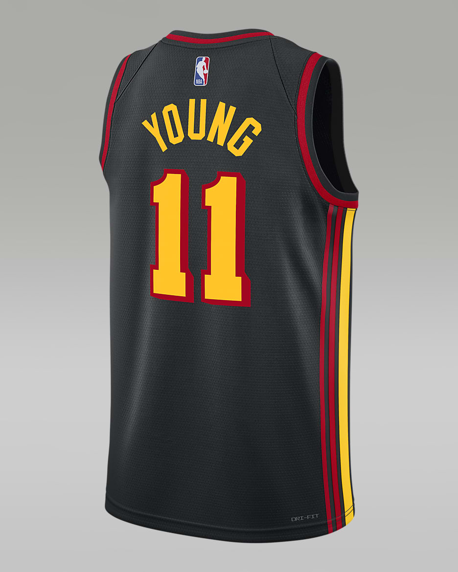 Camisola NBA Swingman Jordan Dri-FIT Atlanta Hawks Statement Edition para homem - Preto