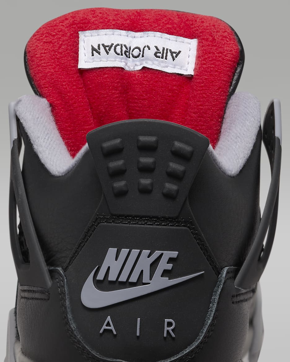 Air Jordan 4 Retro 'Bred Reimagined' Older Kids' Shoes - Black/Cement Grey/Summit White/Fire Red