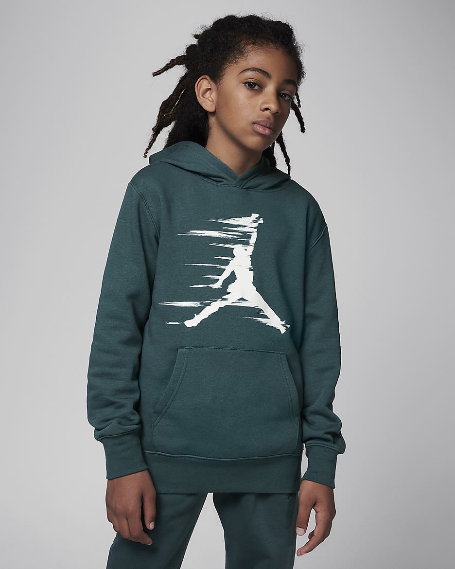 Jordan MJ Flight MVP Big Kids' Fleece Pullover Hoodie - Oxidized Green