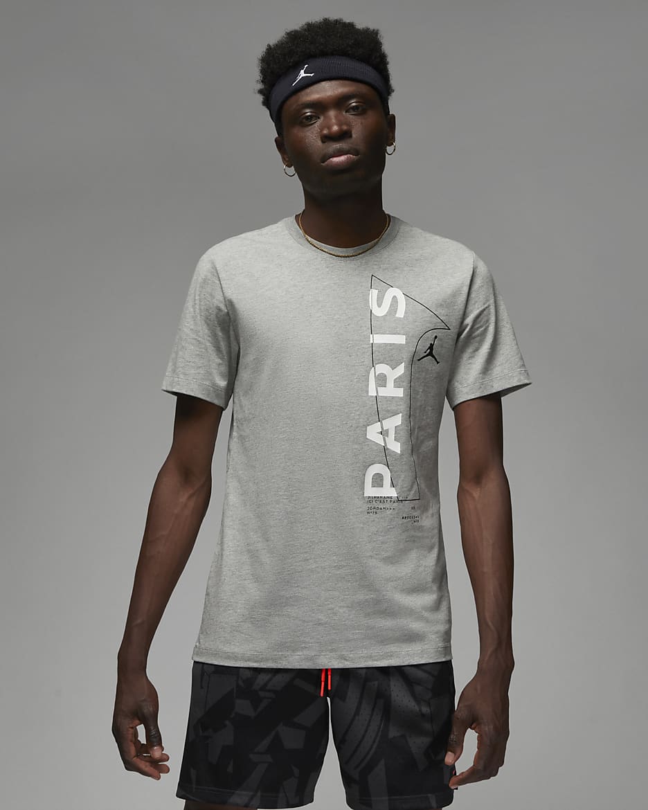 Paris Saint-Germain Men's T-Shirt - Dark Grey Heather/White/Black