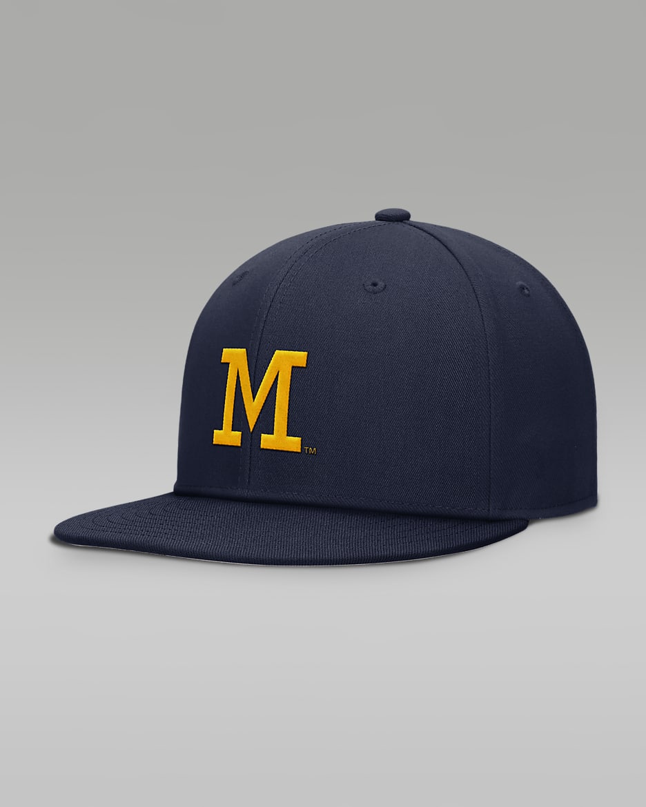 Michigan Wolverines Sideline Coaches Men's Nike Dri-FIT College Fitted Hat - College Navy