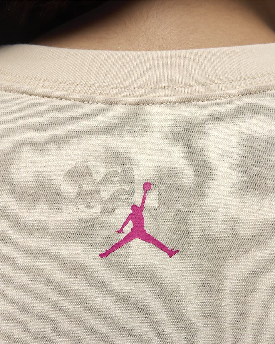 T-shirt folgada com grafismo Jordan para mulher - Castanho claro Legend