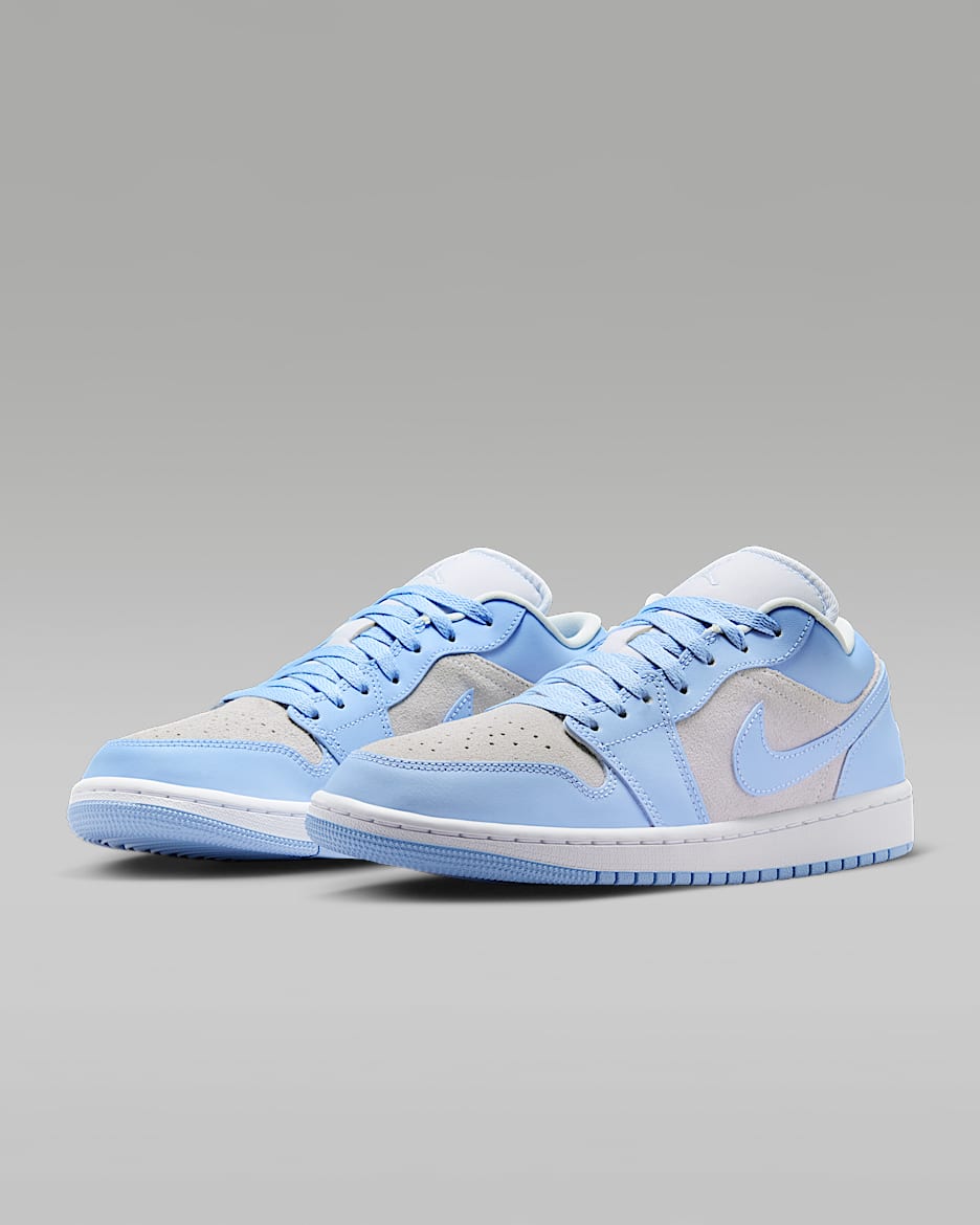 Air Jordan 1 Low Women's Shoes - Football Grey/White/Aluminium