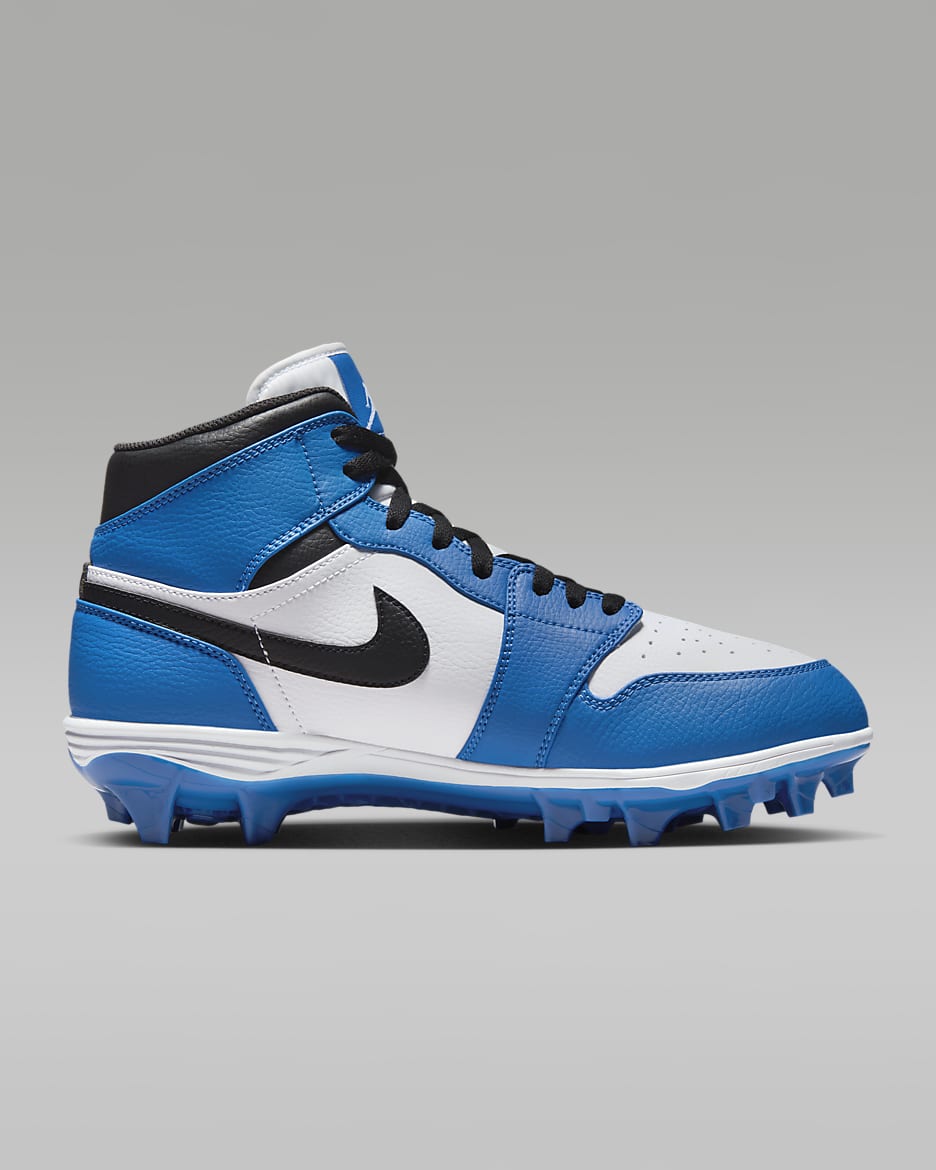 Jordan 1 Mid TD Men's Football Cleat - White/Royal/Black