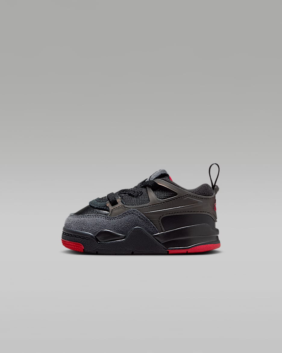 Jordan 4 RM-sko til babyer/småbørn - sort/Anthracite/Varsity Red