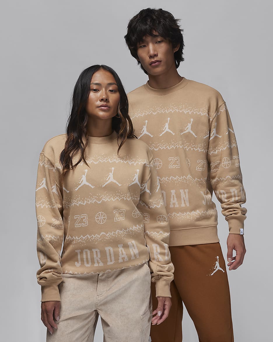 เสื้อคอกลมผ้าฟลีซ Jordan Essentials Holiday - Hemp
