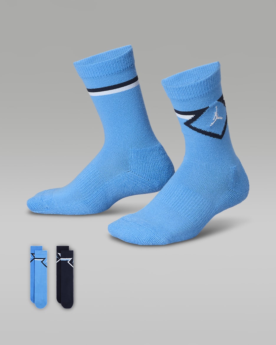 Calcetas Diamond High para niños talla grande Jordan (2 pares) - Azul universitario