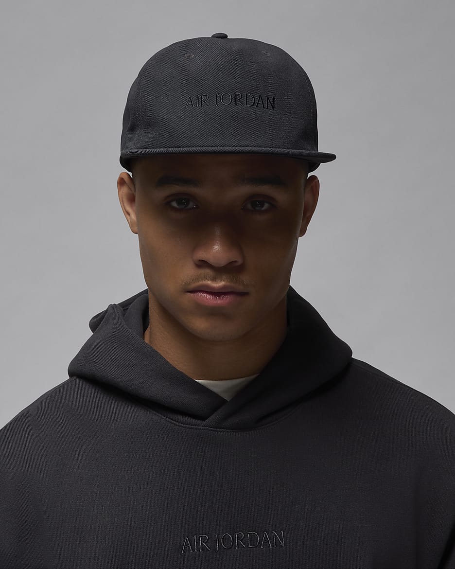 Air Jordan Pro unstrukturierte Cap mit flachem Schirm - Off Noir/Off Noir