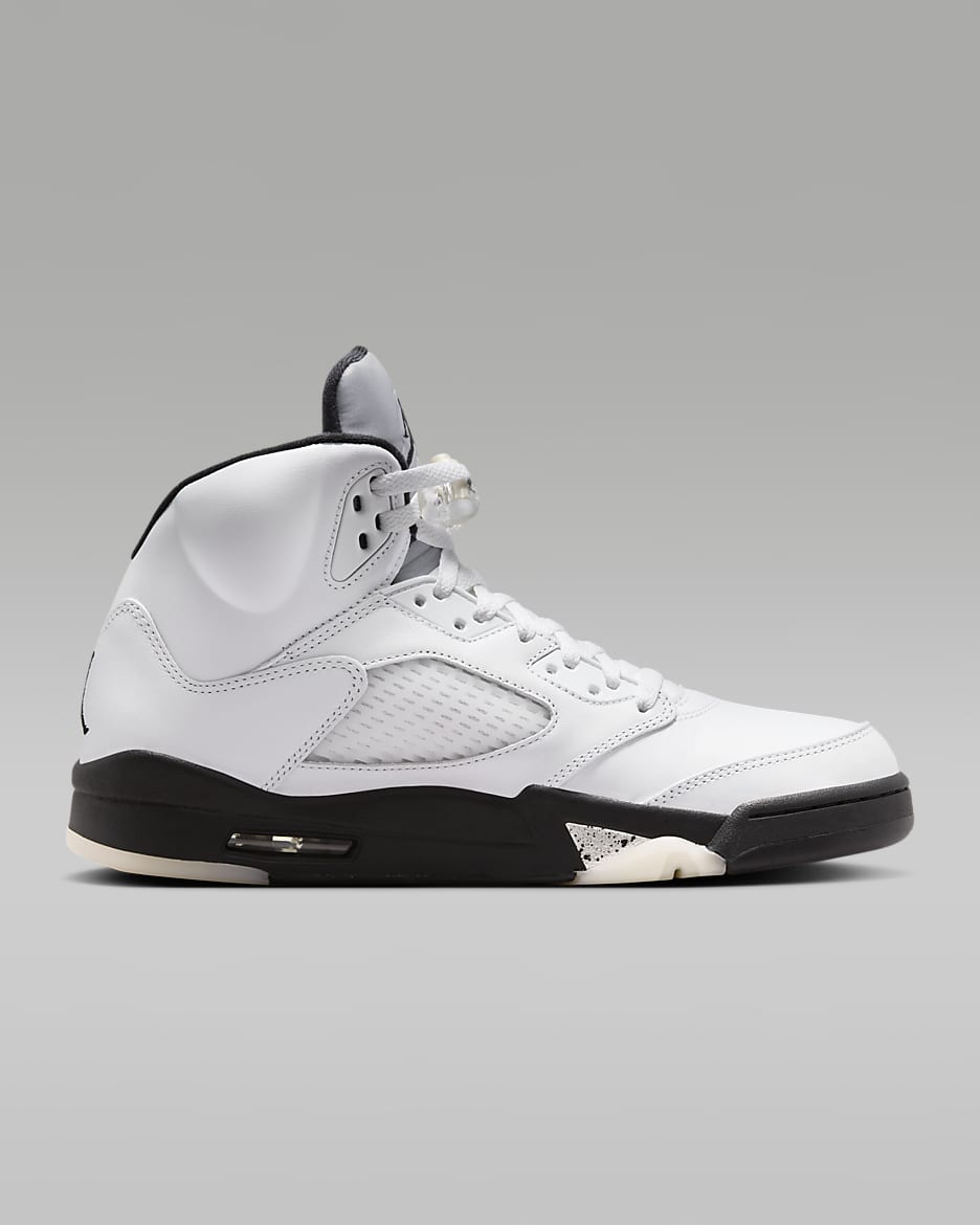 Air Jordan 5 Retro 'White and Black' Men's Shoes - White/Sail/Metallic Silver/Black