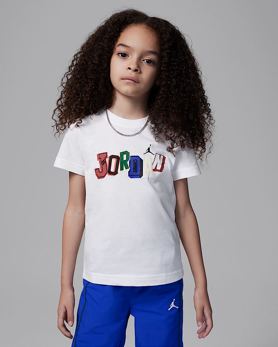 Playera exclusiva para niños talla pequeña Jordan - Blanco