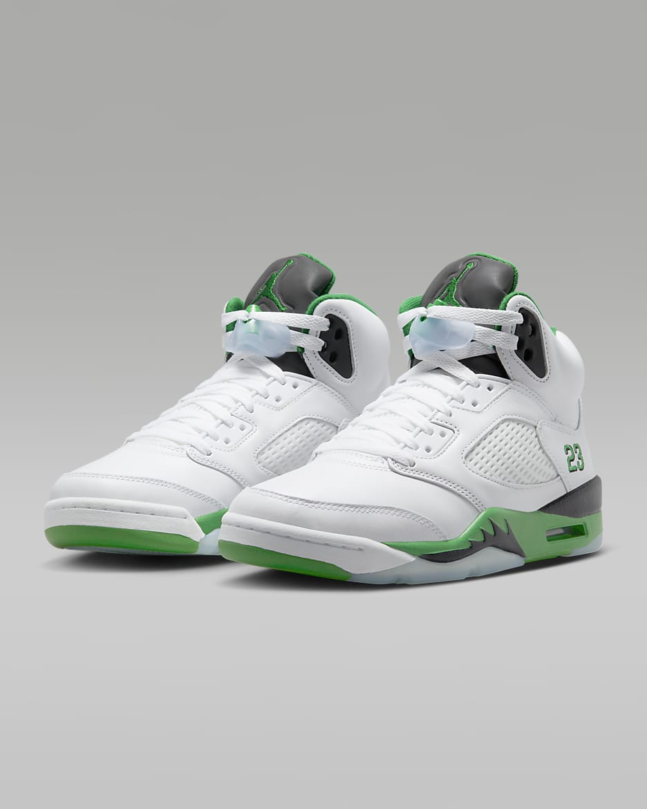 รองเท้าผู้หญิง Air Jordan 5 Retro "Lucky Green" - ขาว/ดำ/Ice Blue/Lucky Green