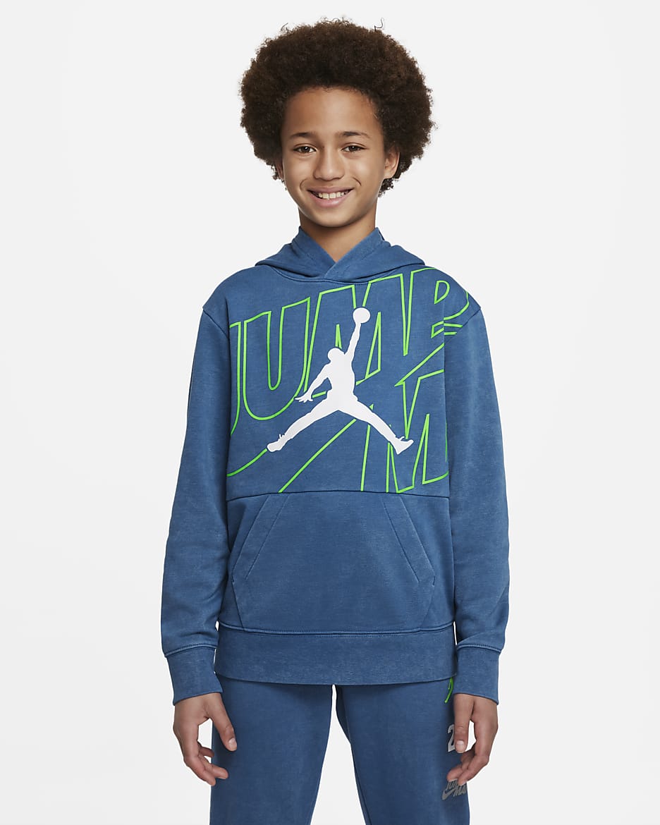 Sudadera con gorro para niños talla grande Jordan Jumpman - Azul puerto deportivo oscuro