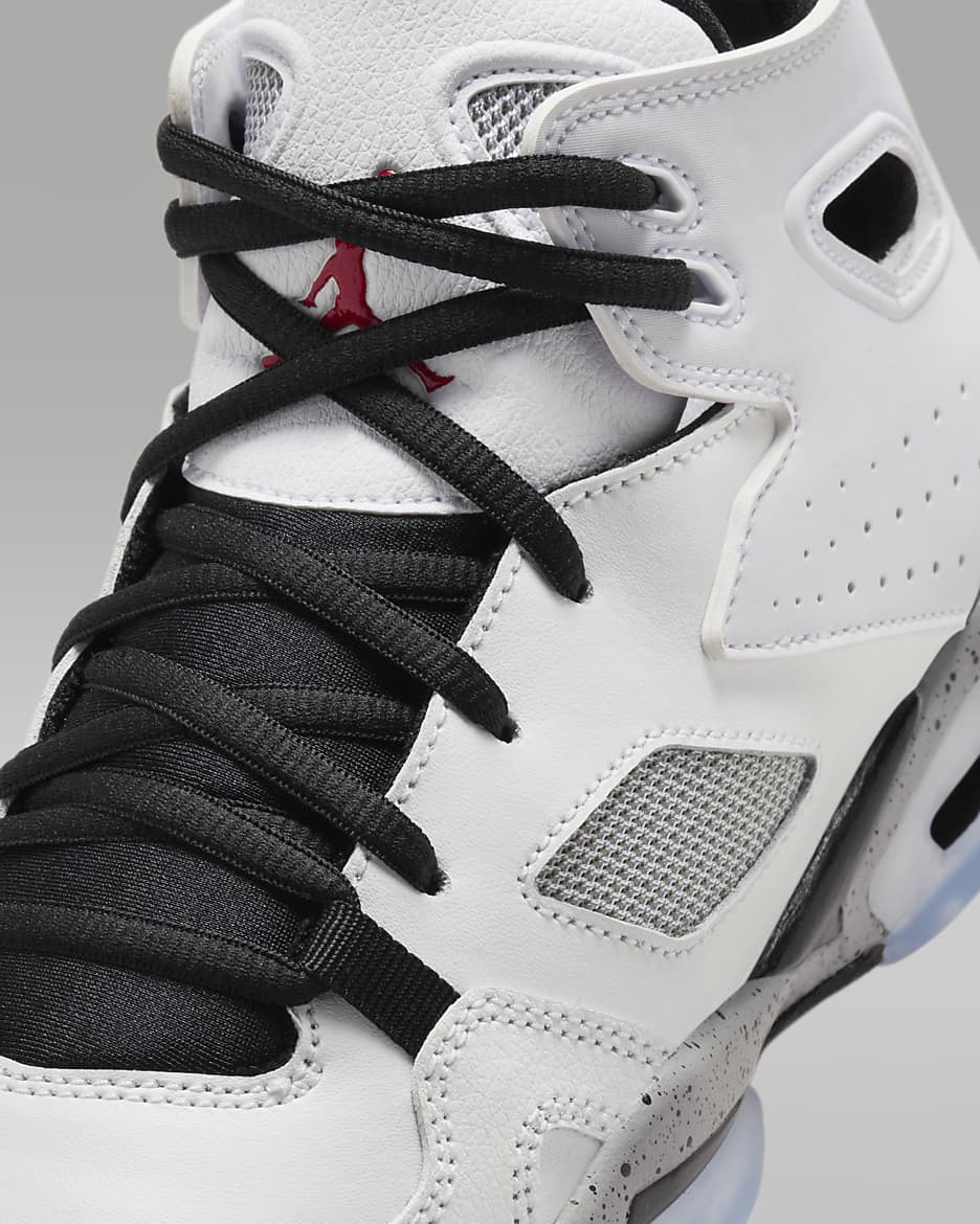 Jordan Flight Club '91 Older Kids' Shoes - White/Black/Metallic Silver/Gym Red